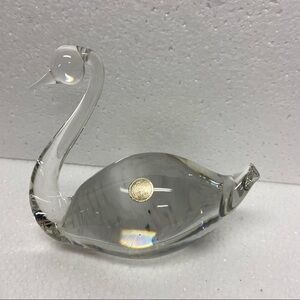 Vintage Kosta Leaded Glass Swan Figurine Sweden